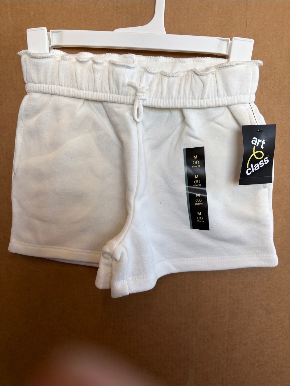 art class White Elastic-Waist Athletic Shorts
